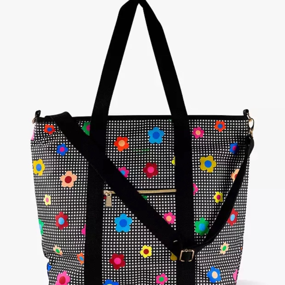 Kate Spade Black Tote with Colorful Floral Design